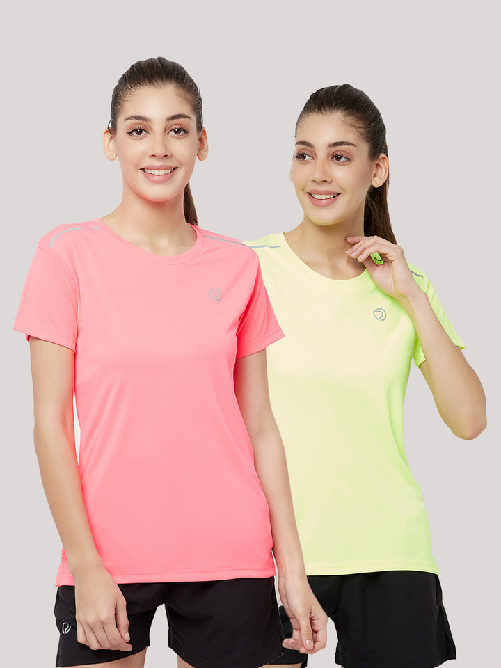 Performance Sports T-shirt - Pack of 2 Neon Pink & Neon Yellow