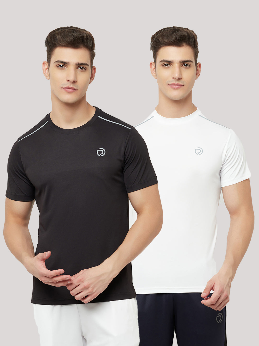 Dry Tech Light Running & Training Tshirt - Pack of 2 Black & White