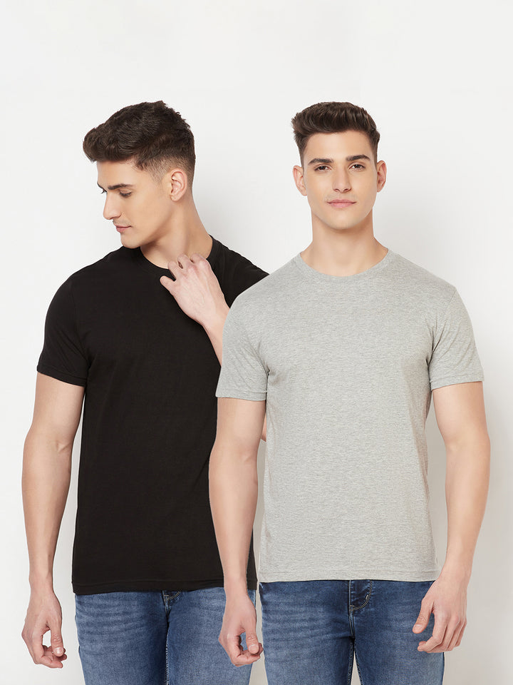 Super Comfy Cotton Tshirt (Pack of 2- Black,Grey) - NITLON * TRUEREVO