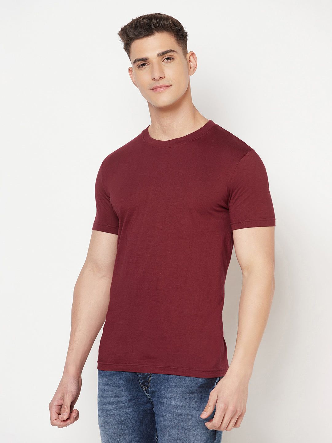 Super Comfy Cotton Tshirt (Pack of 2- Maroon,Green)