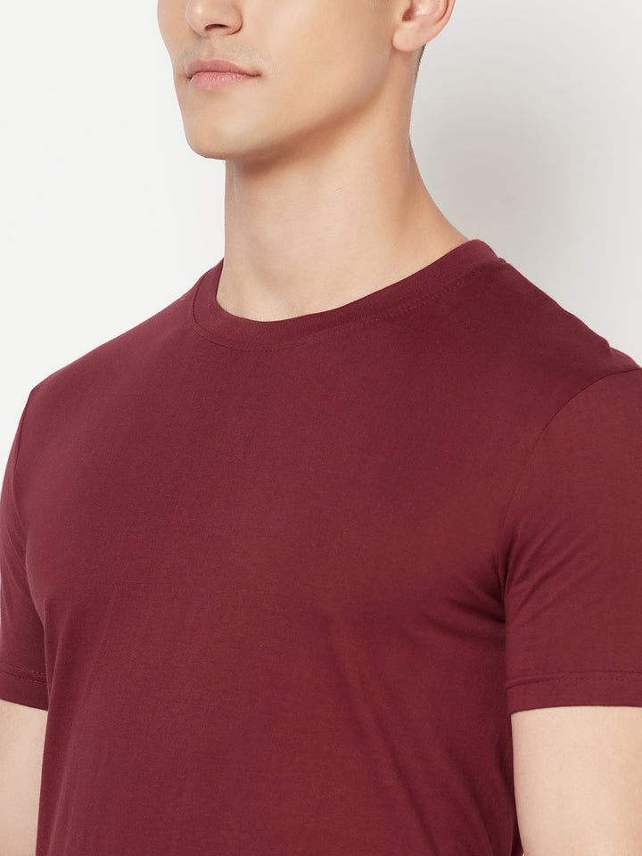 Super Comfy Cotton Tshirt (Pack of 2- Black,Maroon)