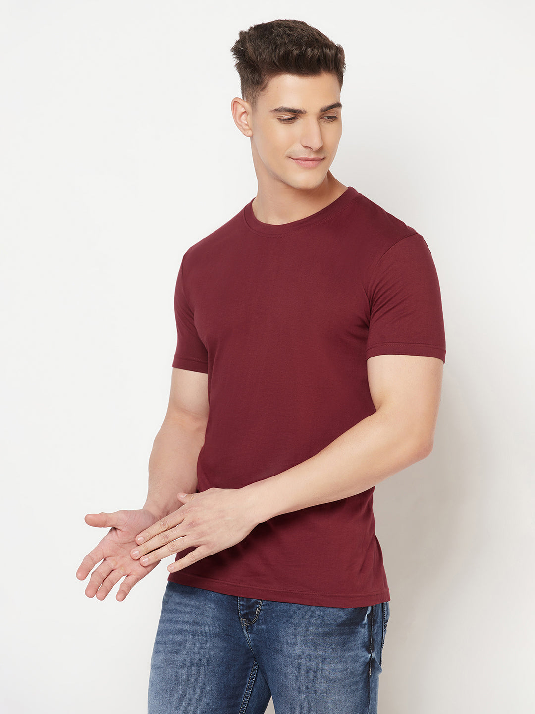 Super Comfy Cotton Tshirt (Pack of 2- Grey,Maroon)