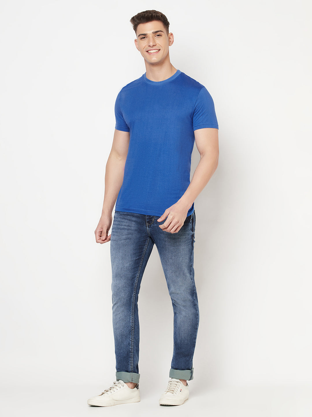 Super Comfy Cotton Tshirt (Pack of 2- Green,Blue)