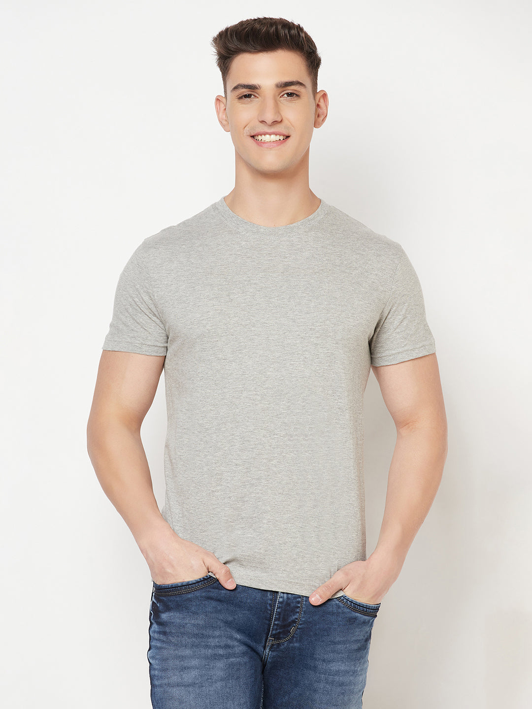 Super Comfy Cotton Tshirt (Pack of 2- Grey,Maroon)