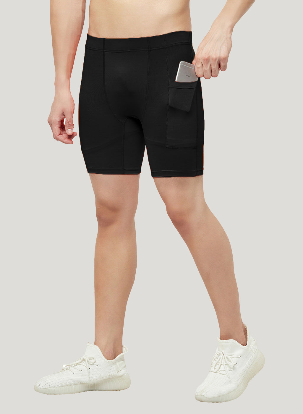 5 Men's Phone Pocket Tights- BLACK TRUEREVO™