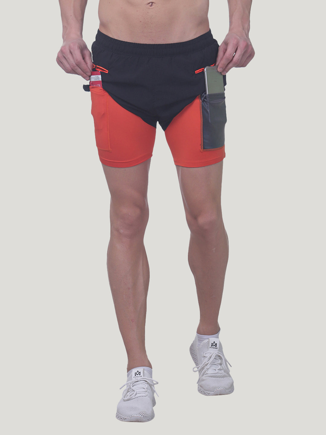 2-in-1 Running Shorts with Water Resistant Phone Pocket 5"