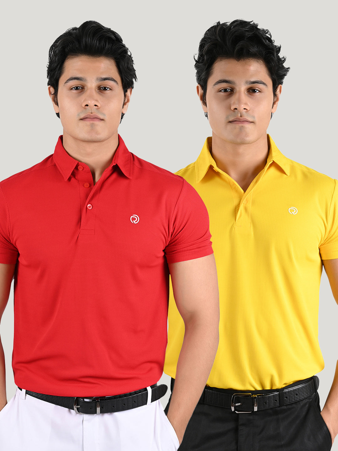 Performance Sports Collar Tshirt - Pack of 2 Red & Yellow