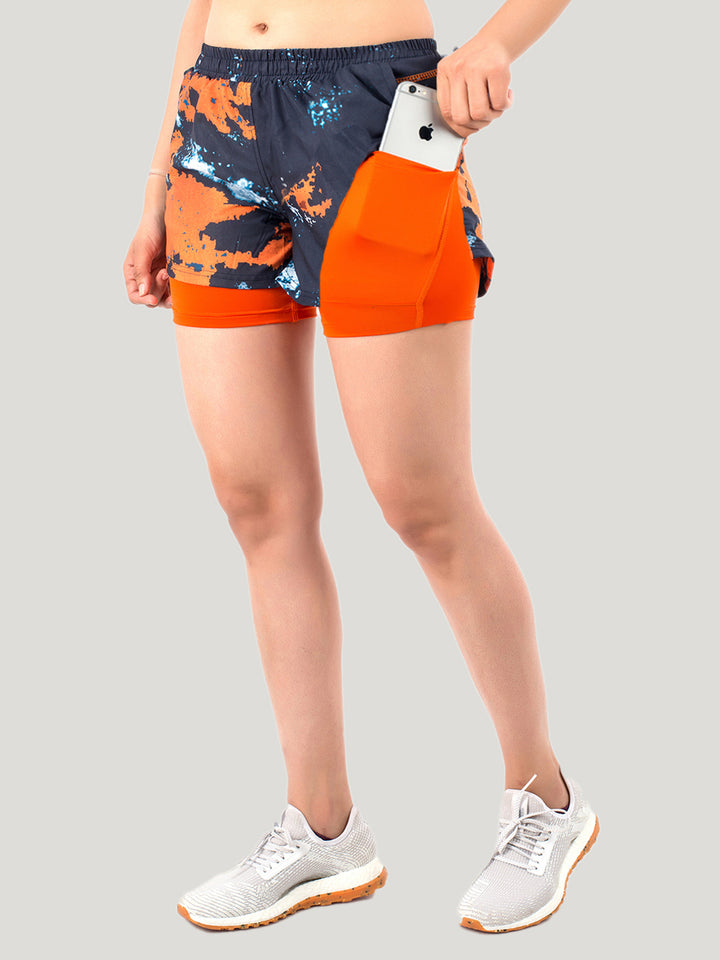 2-in-1 Sports Shorts with Phone Pocket 5"