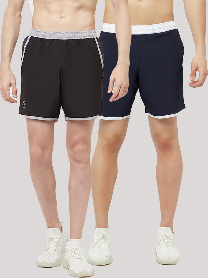 7" Shorts with Zipper Pocket - Pack of 2 Black & Navy