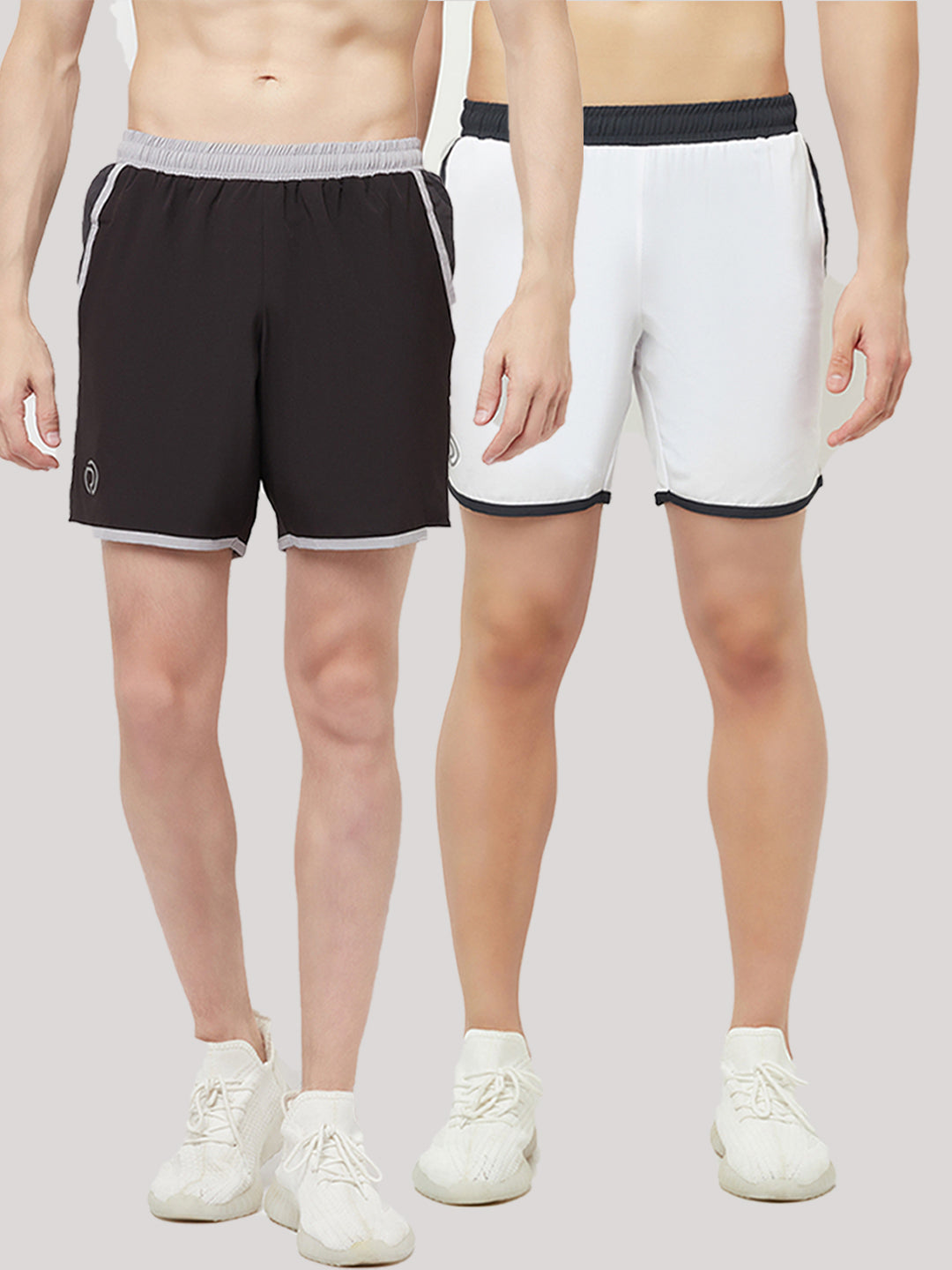 7" Shorts with Zipper Pocket - Pack of 2 Black & White