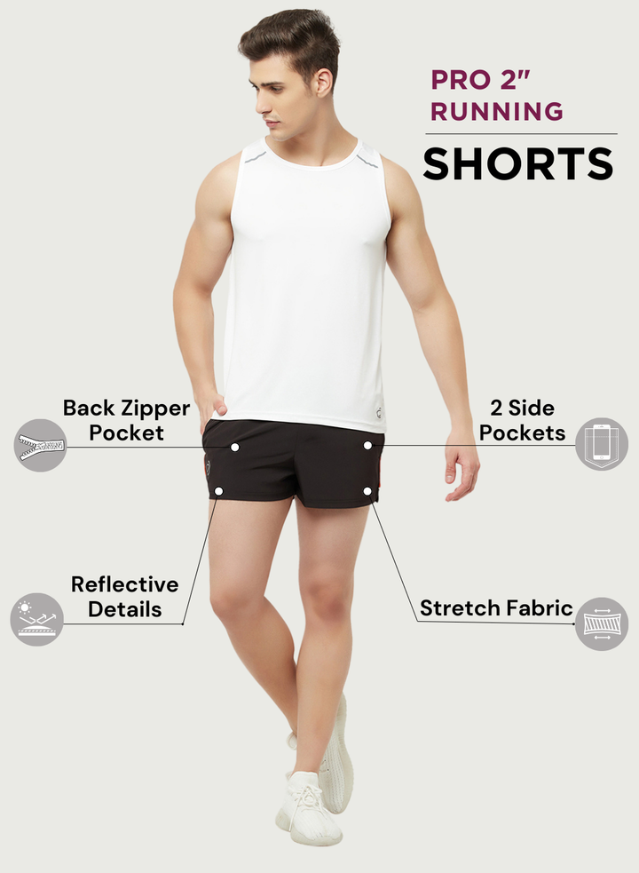 Pro 2" Shorts with Zipper Back Pocket