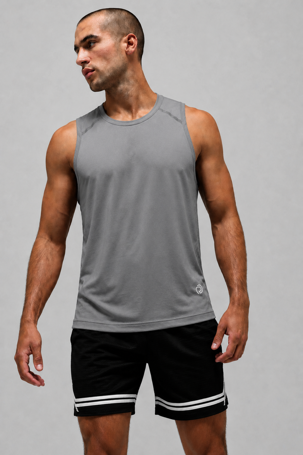 Reflective Running Tank - Grey
