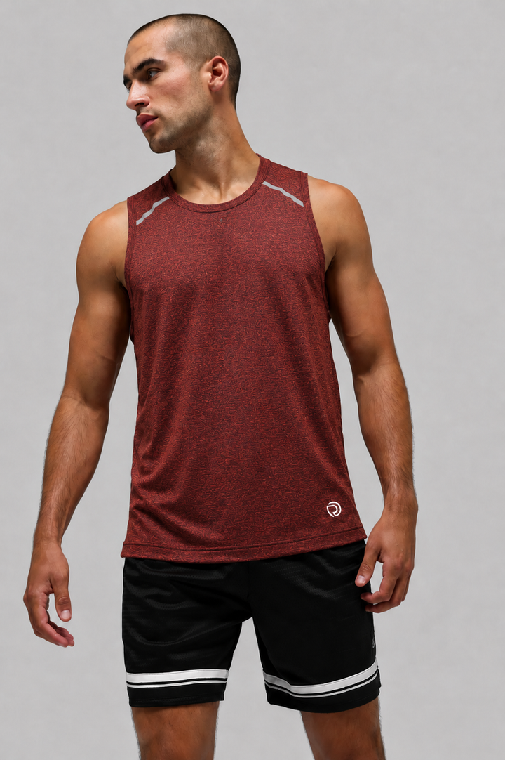 Reflective Running Tank - Maroon