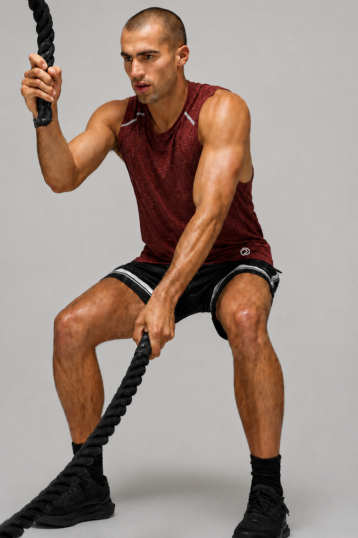Reflective Running Tank - Maroon