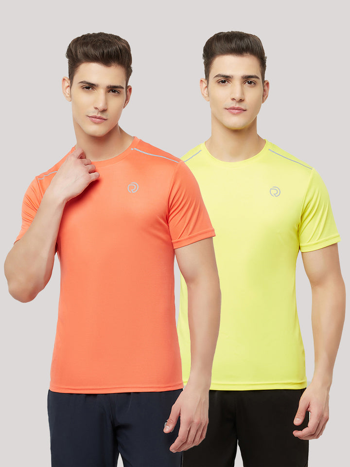 Dry Tech Light Running & Training Tshirt - Pack of 2 Neon Orange & Yellow