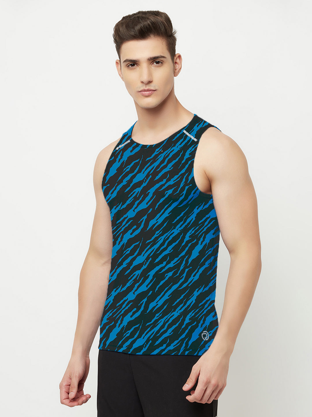 Performance Running Vest - Tiger Print Blue