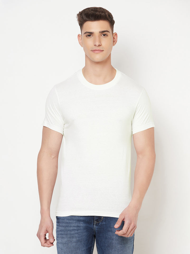 Premium Cotton Tshirts  (Pack of 2- White,Blue)