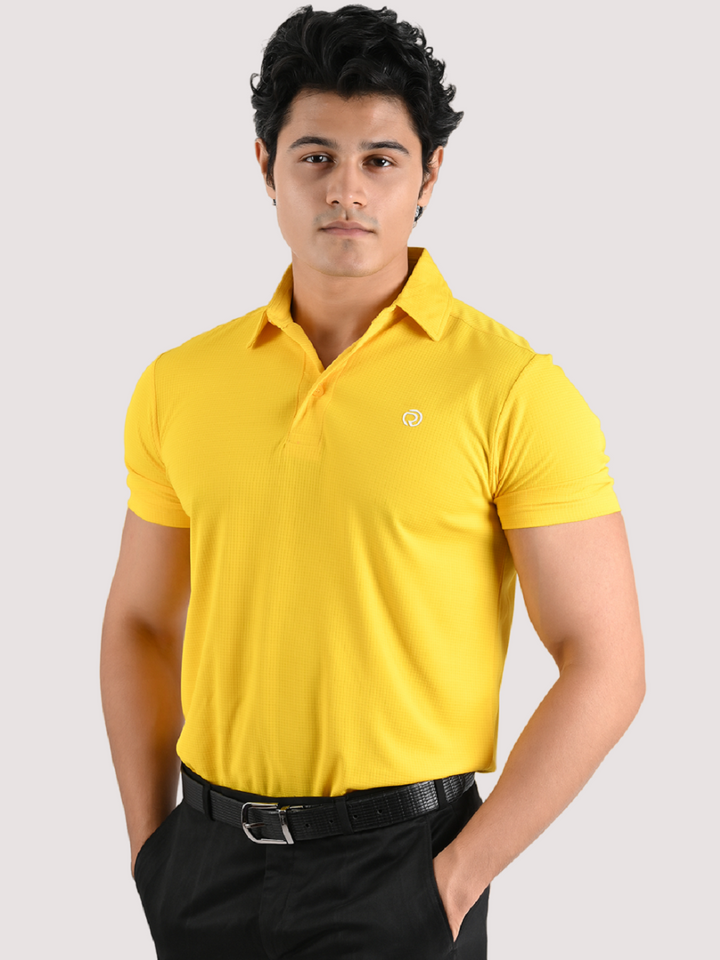 Performance Sports Collar Tshirt - Pack of 2 Black & Yellow