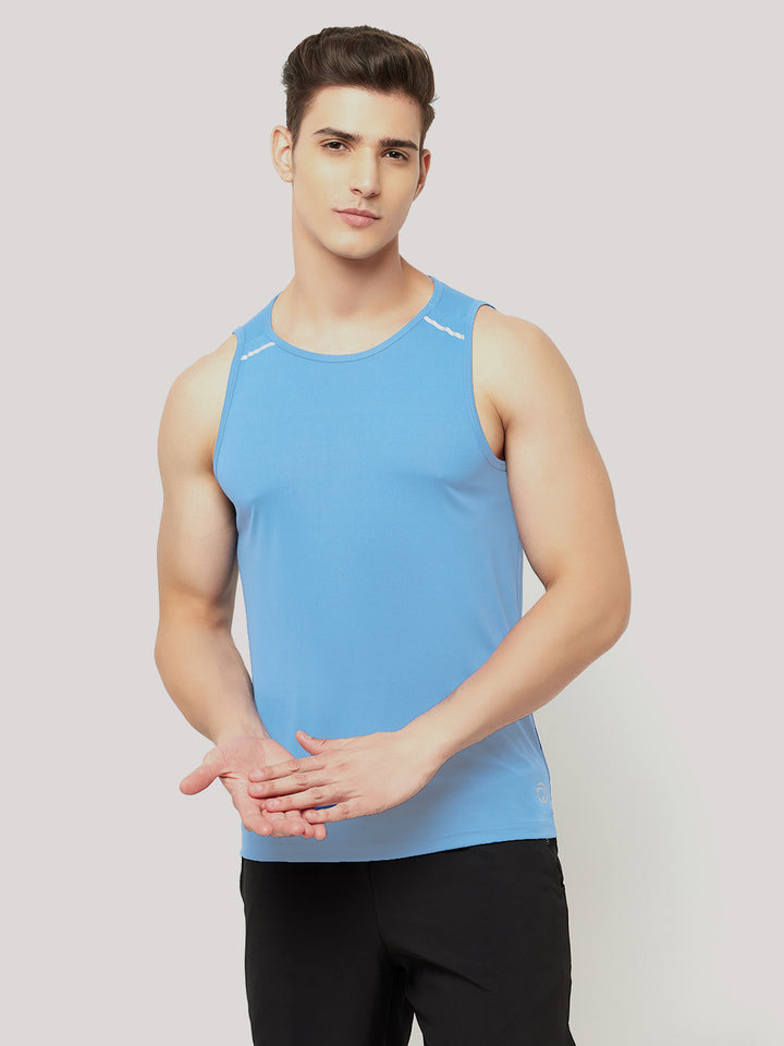 Reflective Running Tank - Sky Blue