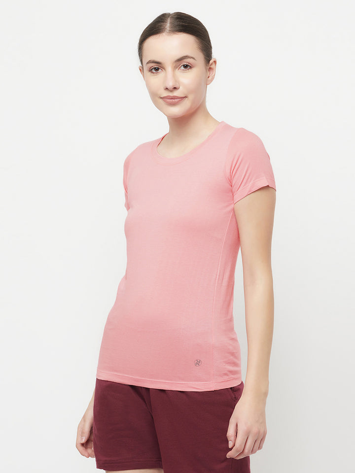 Slim Fit Premium Cotton Tshirts (Pack of 2- Pink, Pink)