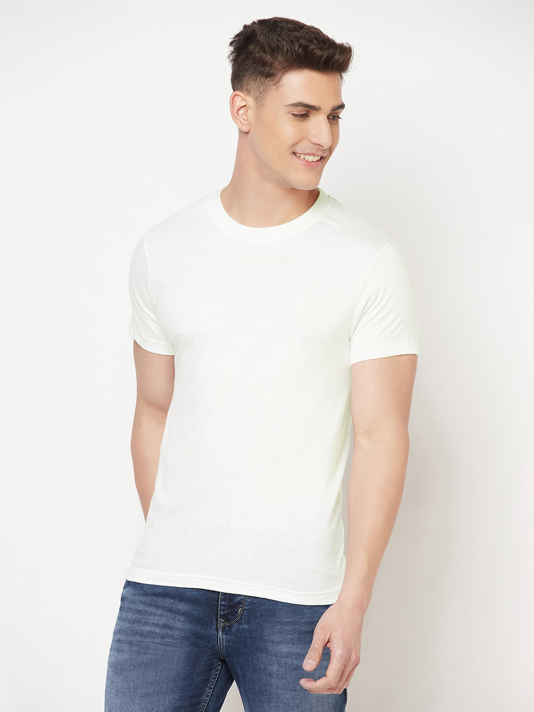 Premium Cotton Tshirts  (Pack of 2- White,Blue)