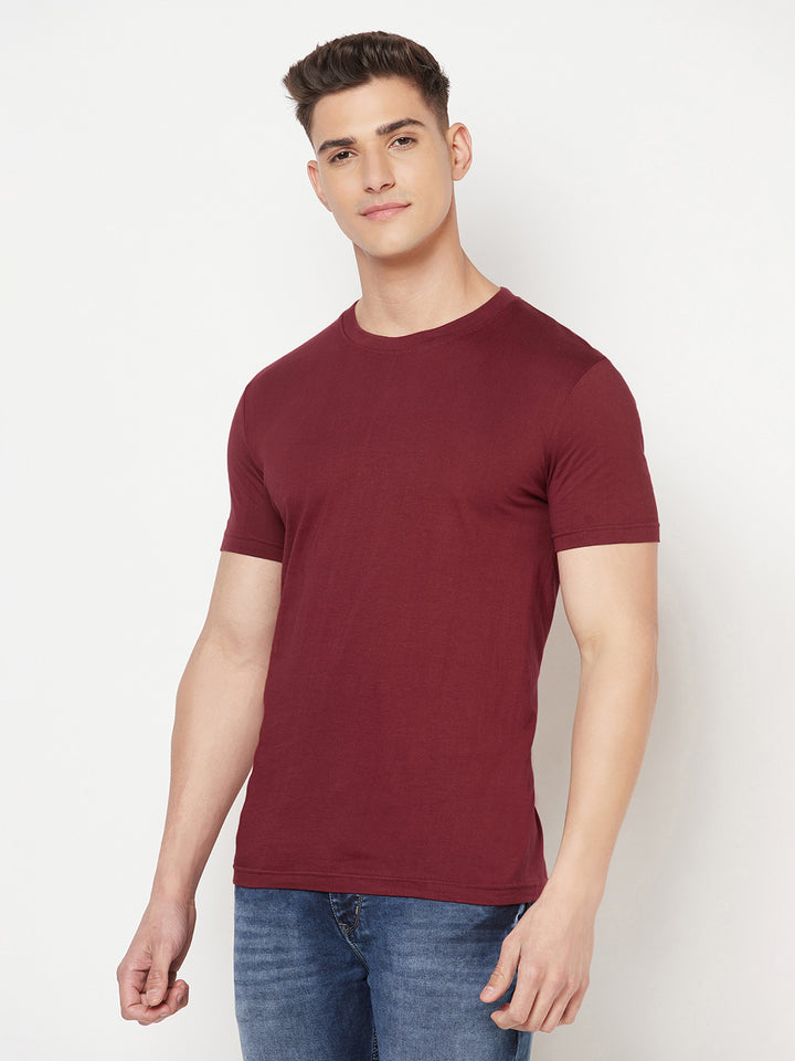 Premium Cotton Tshirts  (Pack of 2- Grey,Maroon)