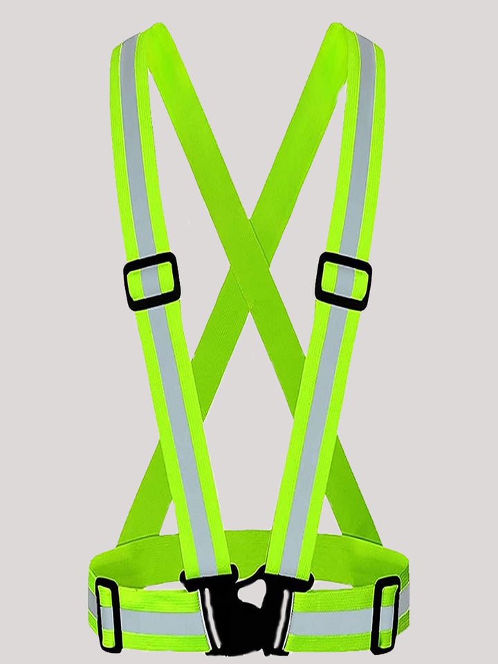 High Visibility Reflective Straps Vest - Green