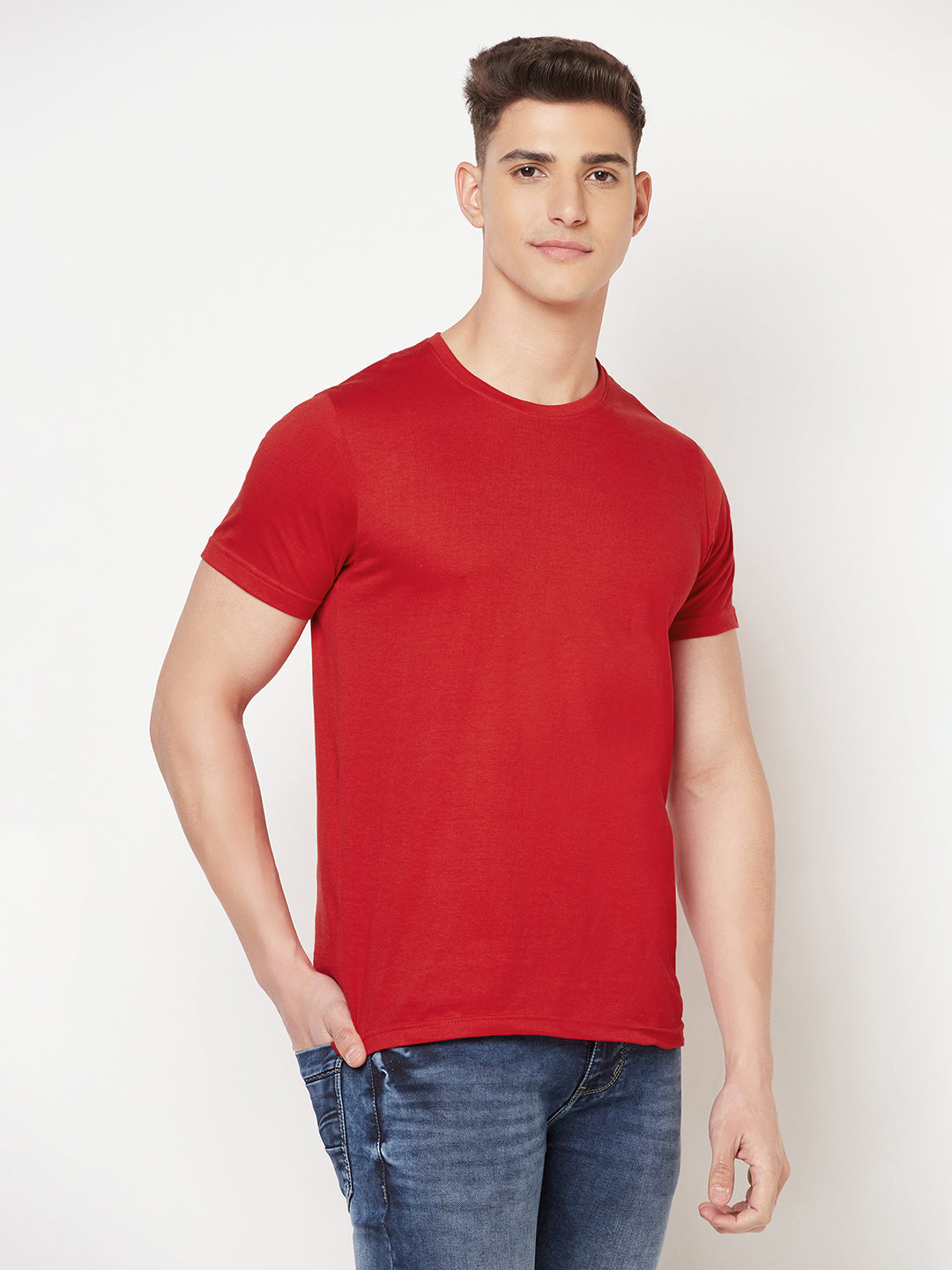 Premium Cotton Tshirts  (Pack of 2- Black,Red)