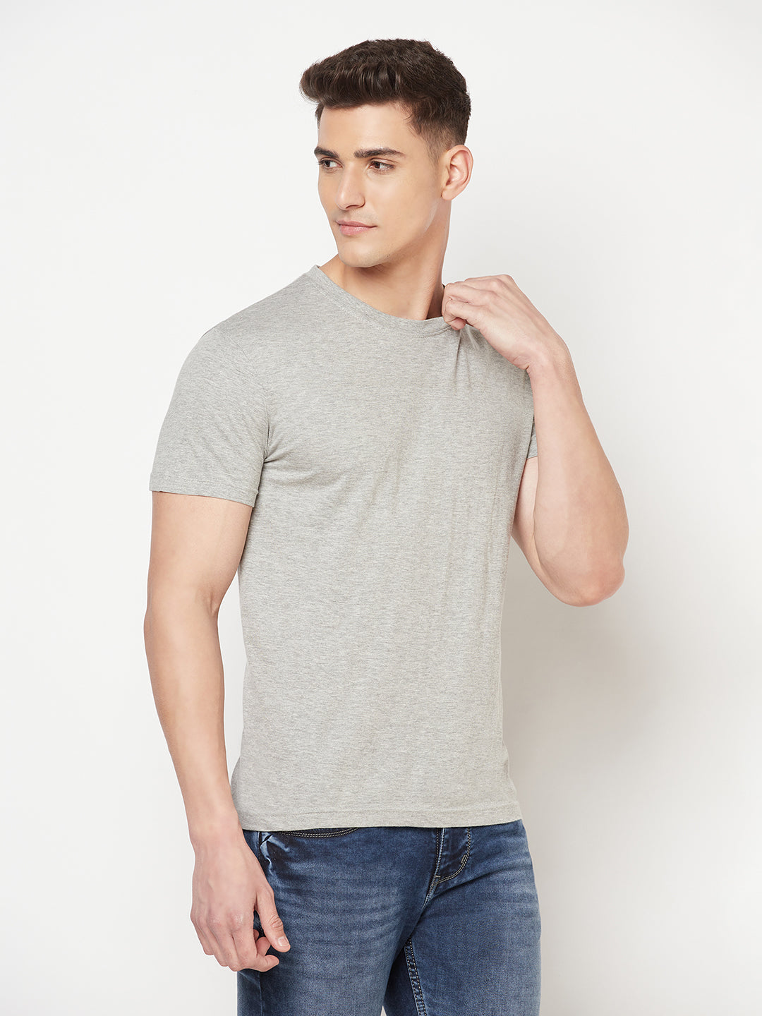 Premium Cotton Tshirts  (Pack of 2- Grey,Blue)