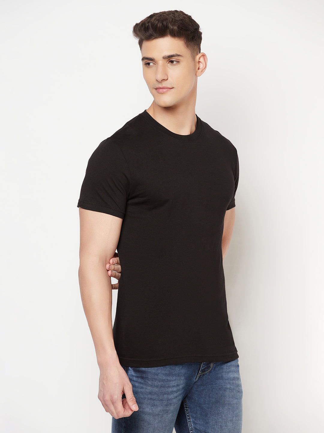 Premium Cotton Tshirts  (Pack of 2- Black,Maroon)