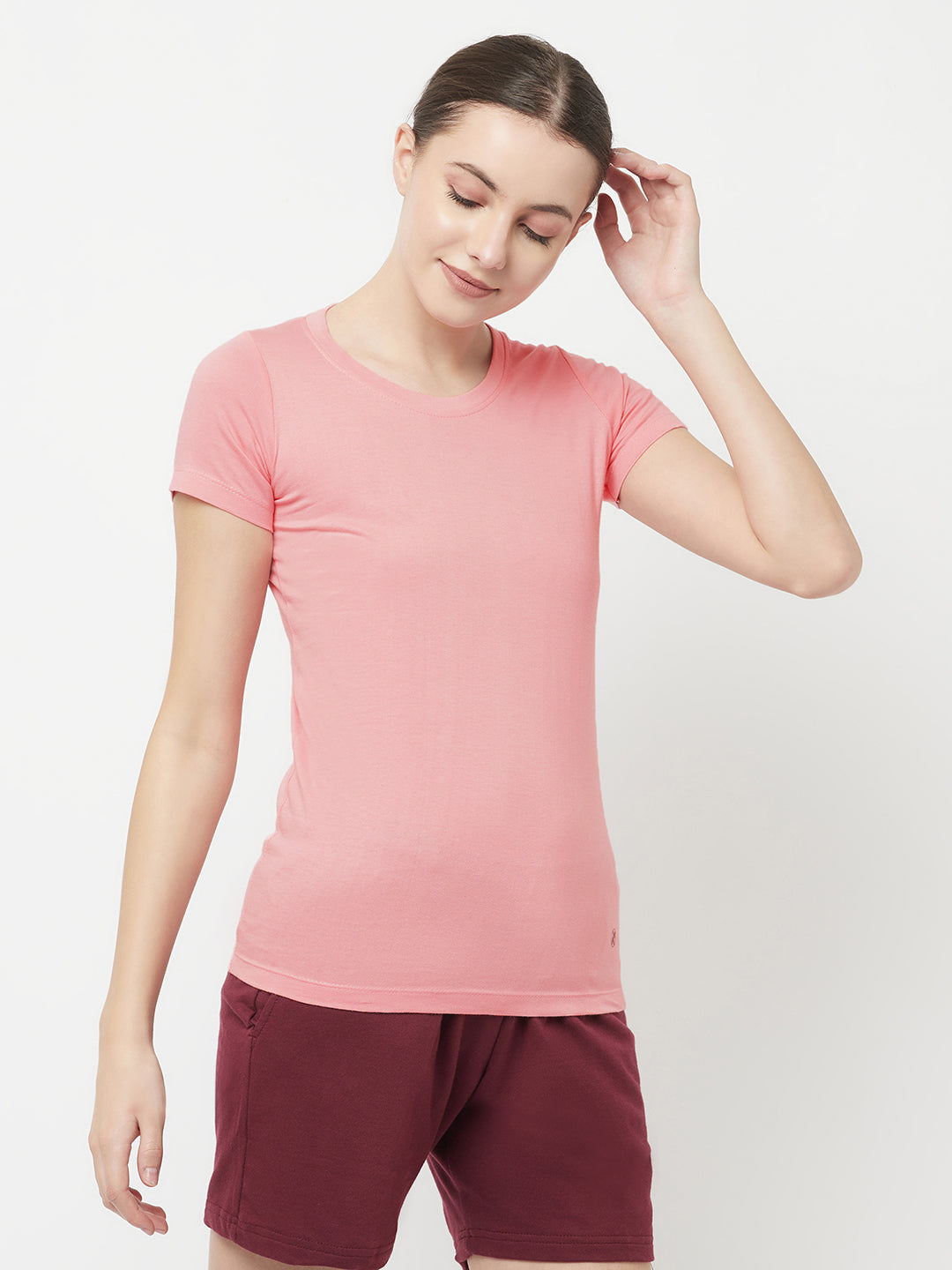 Slim Fit Premium Cotton Tshirts (Pack of 2- Pink, Pink)