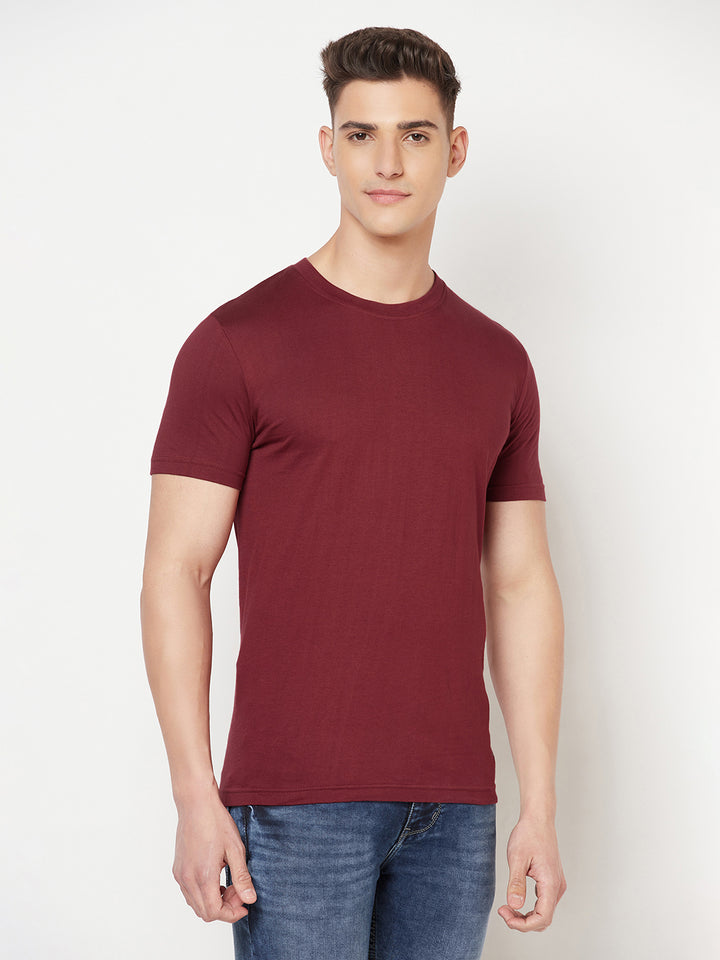Super Comfy Cotton Tshirt (Pack of 2- Black,Maroon)