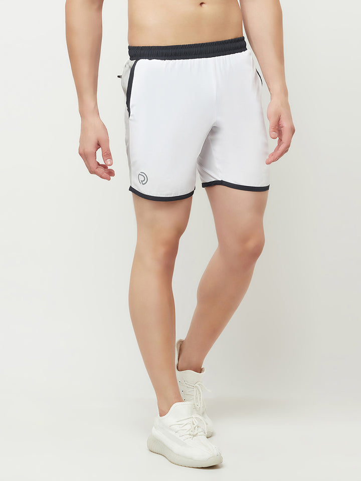 7" Shorts with Zipper Pocket - Pack of 2 White & Orange