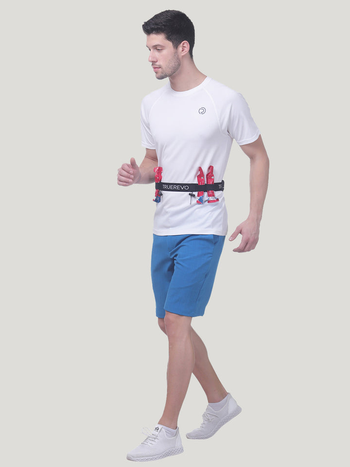TRUEREVO Adjustable Bib Holder Belt with Gel and Bottle Holder 4 Loops Running Waist Belt for Marathon and Triathlon Accessories Pack of 2