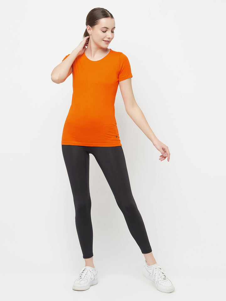 Slim Fit Premium Cotton Tshirts Orange