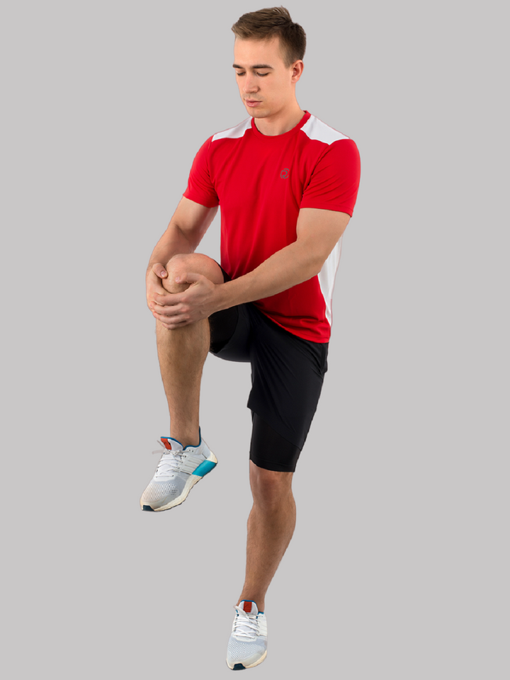 Men's Dry Fit Sports & Training Tshirt with Mandarin Collar