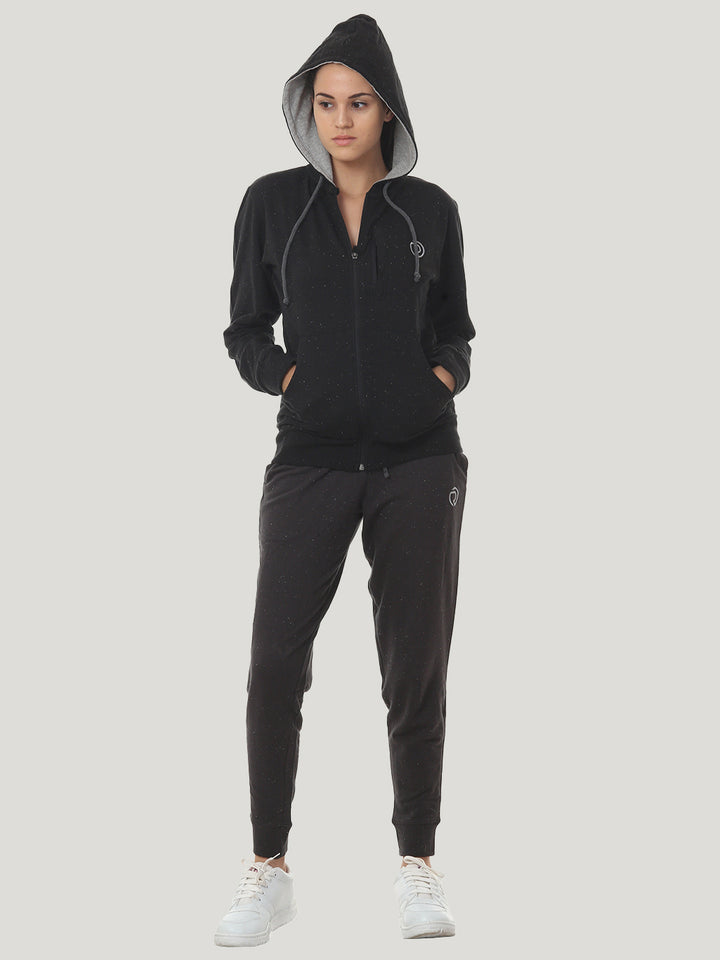 Training & travel hoodie jacket with zippered chest pocket for women