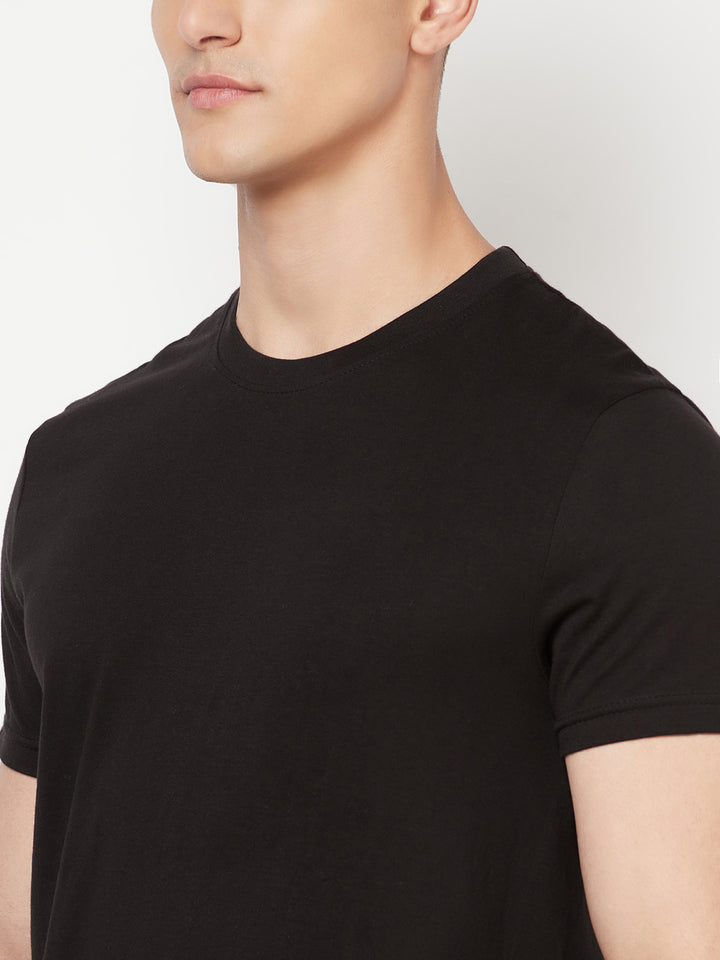 Super Comfy Cotton Tshirt (Pack of 2- Black,Maroon)