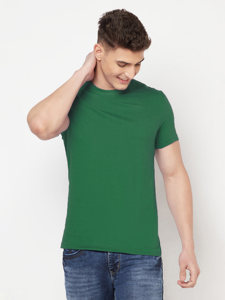 Super Comfy Cotton Tshirt (Pack of 2- Black,Green)