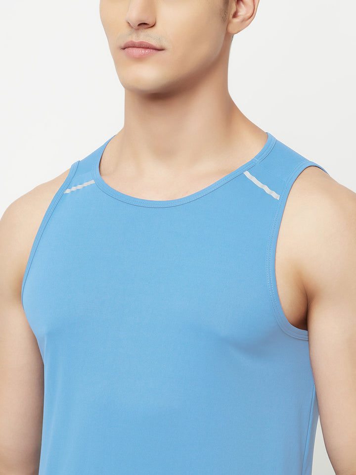 Reflective Running Tank - Sky Blue