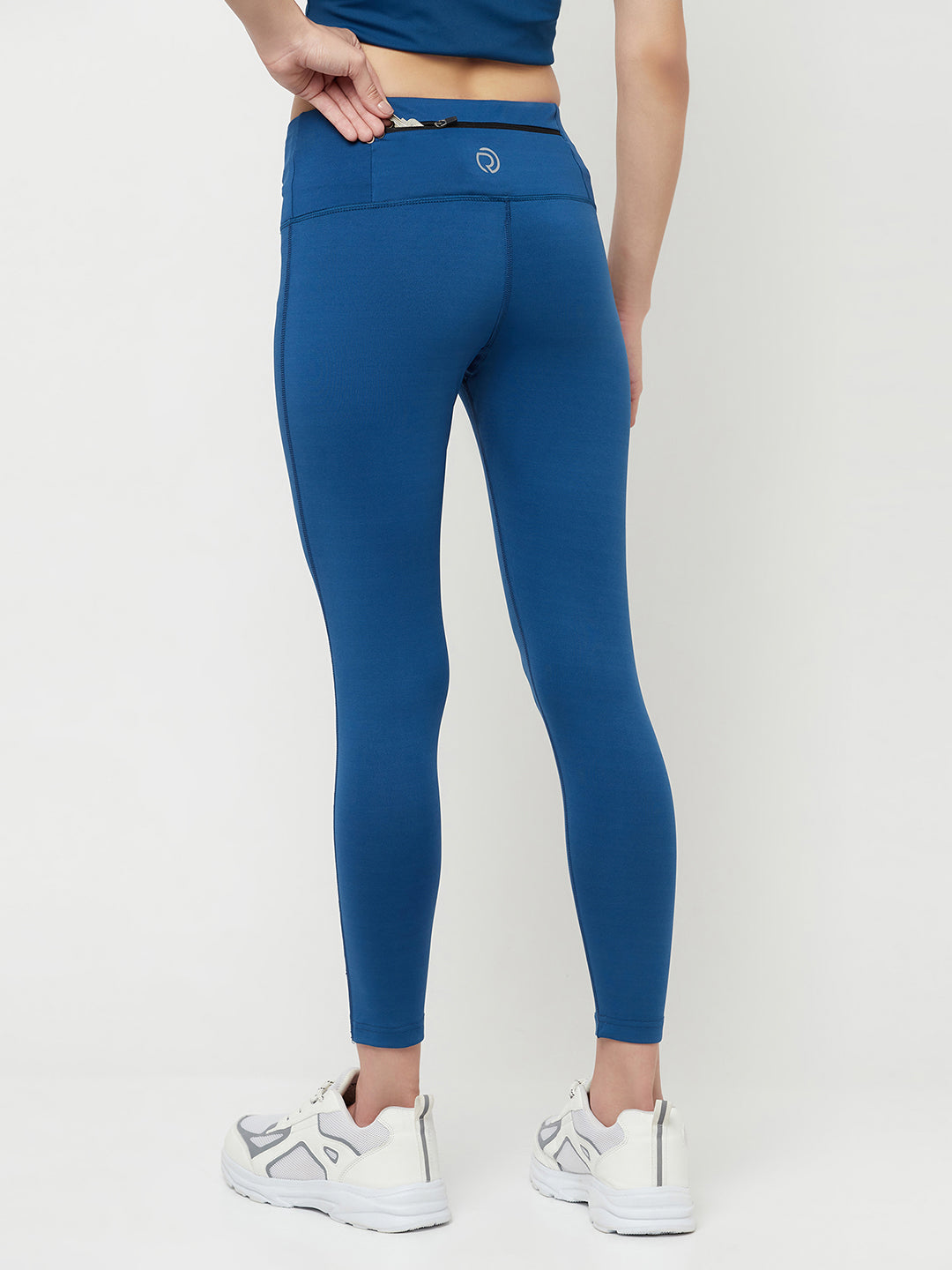 Phone pocket leggings & sports bra combo - Women's Poseidon Blue