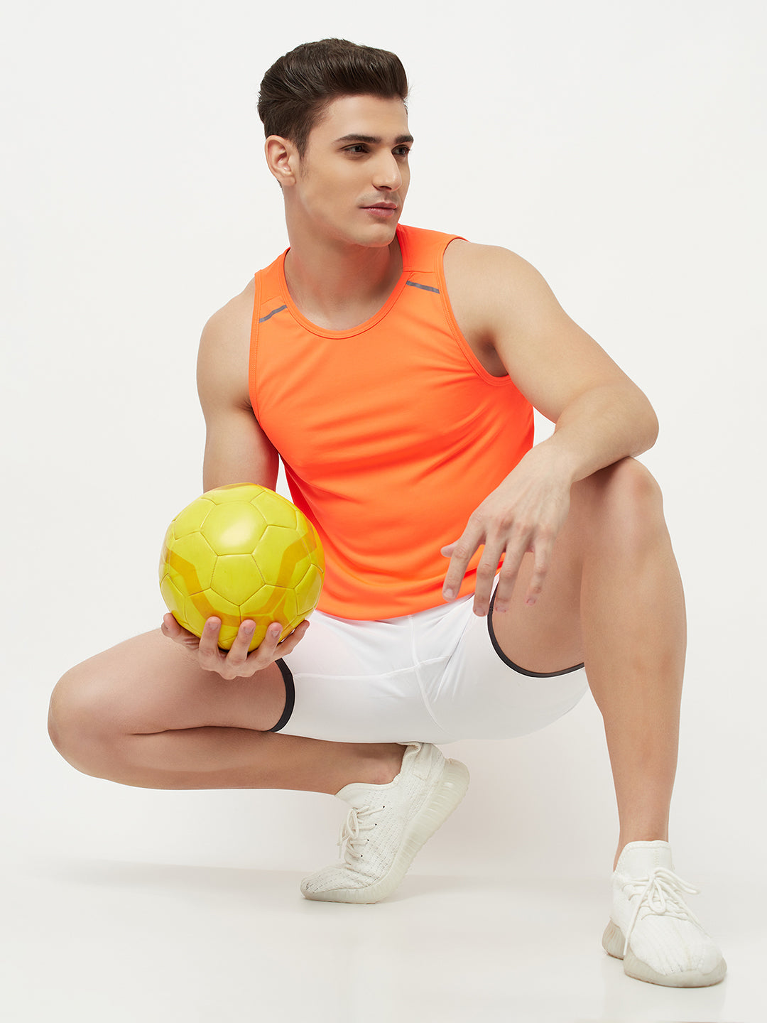 Men s Sports Shorts with Zipper Pocket White TRUEREVO