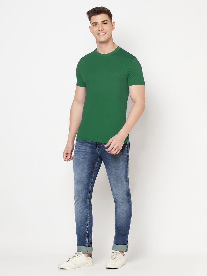 Super Comfy Cotton Tshirt (Pack of 2- Black,Green)