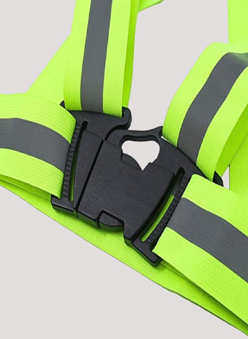 High Visibility Reflective Straps Vest - Green