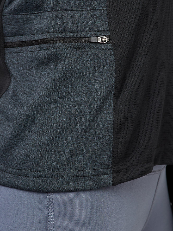 Hooded Full Sleeve Top with Zipper Pocket