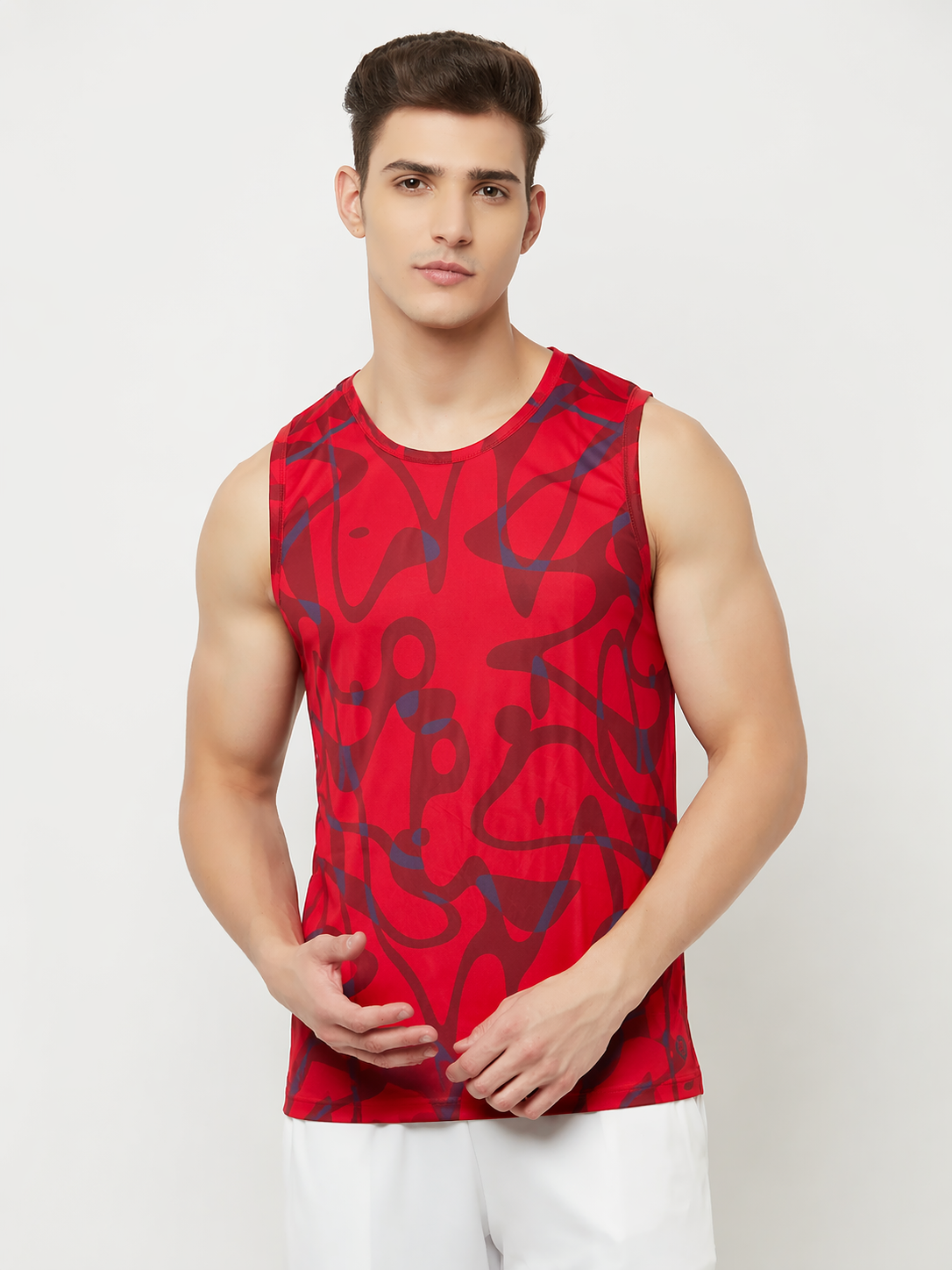 Performance Running Vest - Print Red