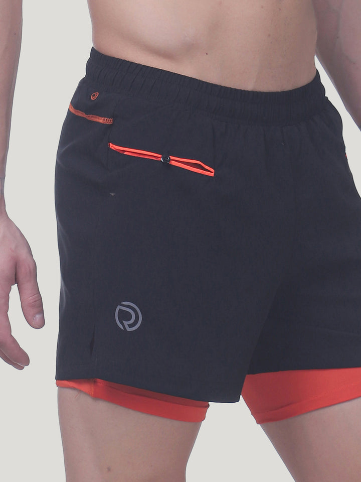 2-in-1 Running Shorts with Water Resistant Phone Pocket 5"