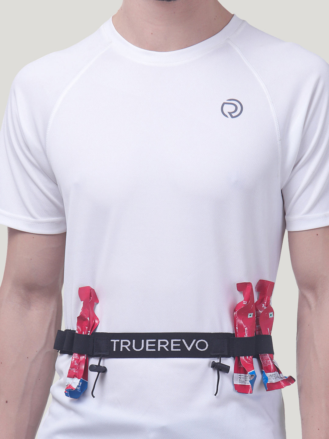 TRUEREVO Adjustable Bib Holder Belt with Gel and Bottle Holder 4 Loops Running Waist Belt for Marathon and Triathlon Accessories Pack of 2