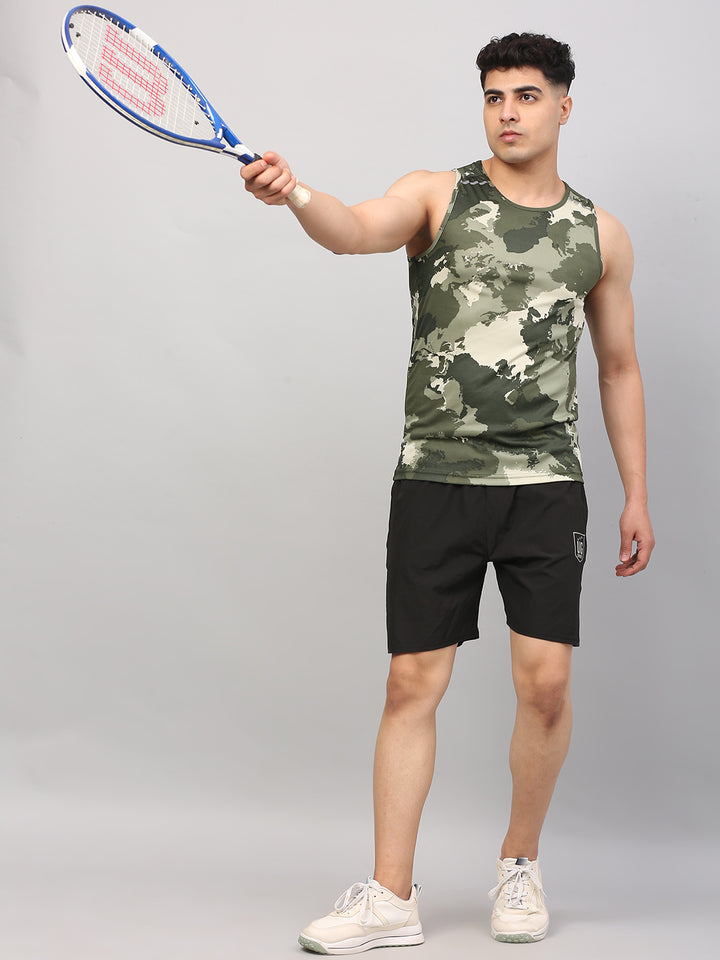 Performance Running Vest - Camo Green