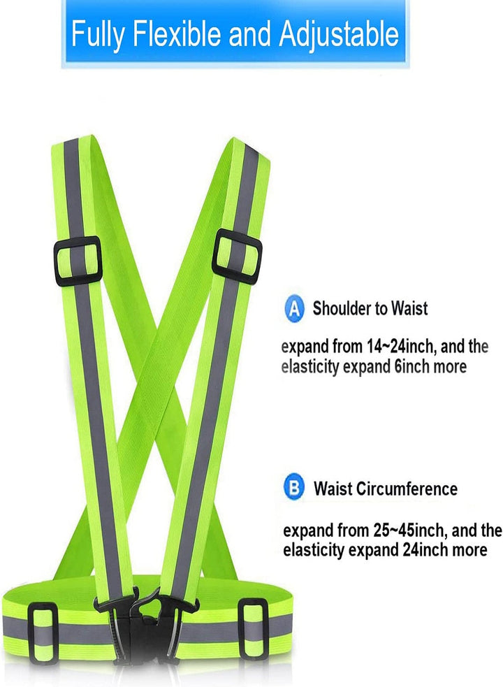 High Visibility Reflective Straps Vest - Green